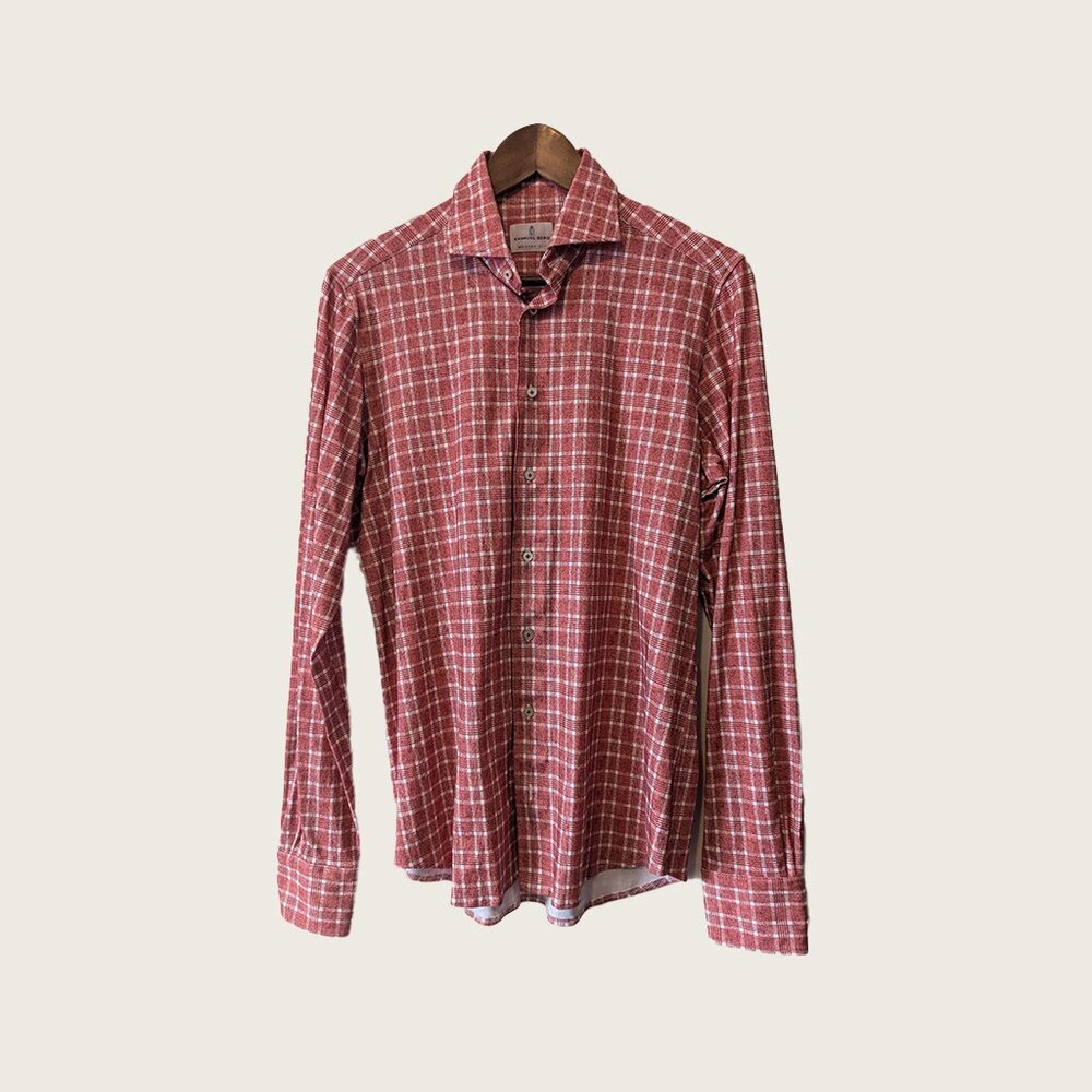 EMANUEL BERG - 4flex cotton check shirt - Sz S / 15